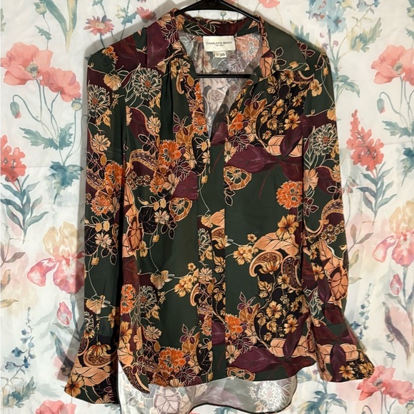 Vintage Charlotte Brody Long Sleeve Blouse with Notched Collar - Picture 3 of 9